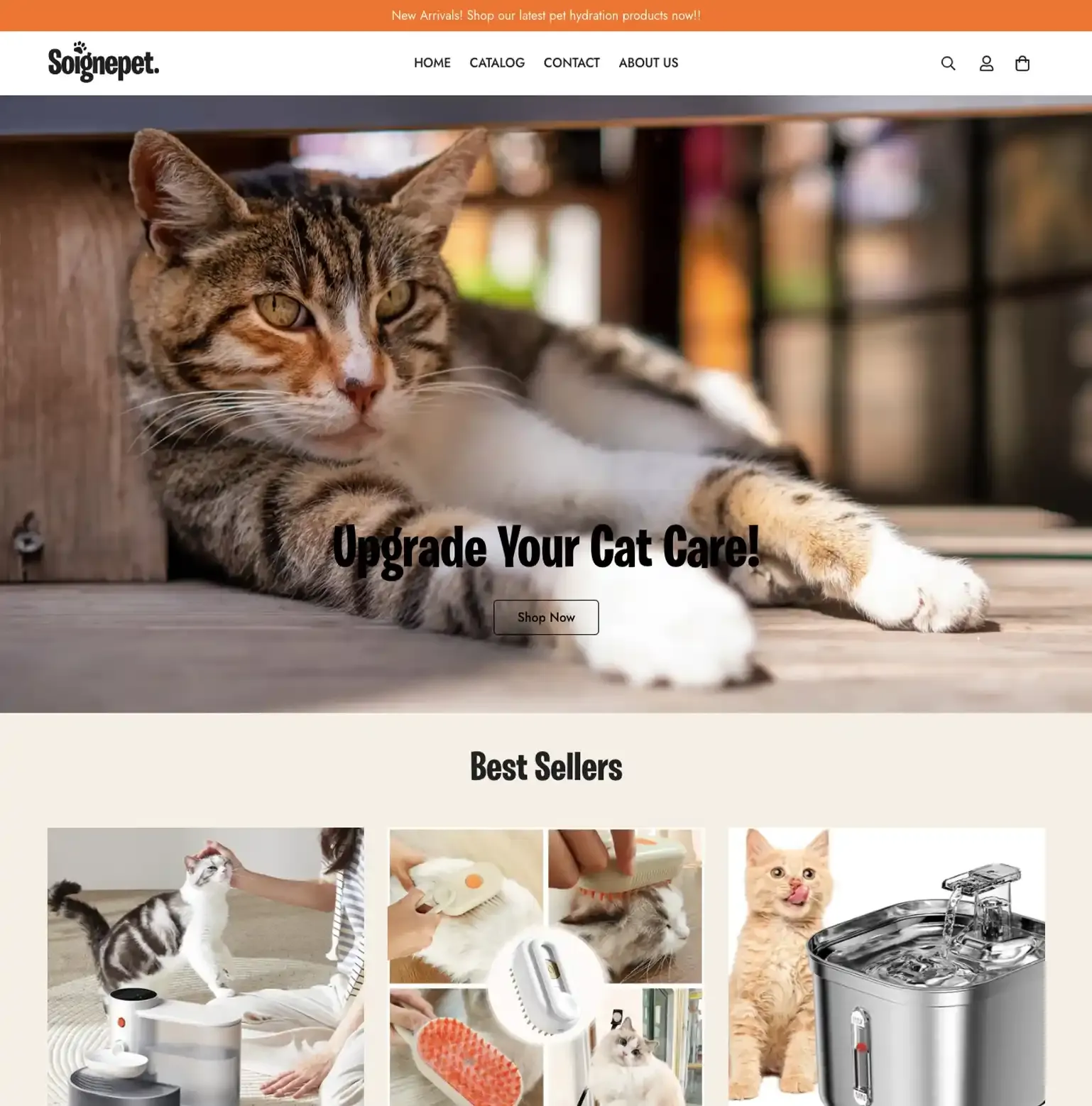 SoignePet: Shopify build by Digital TEN X, premium cat food, shopped without fuss